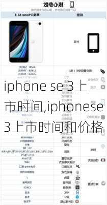 iphone se 3上市时间,iphonese3上市时间和价格