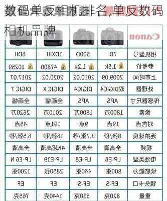 数码单反相机排名,单反数码相机品牌