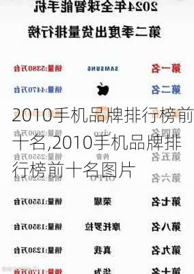 2010手机品牌排行榜前十名,2010手机品牌排行榜前十名图片