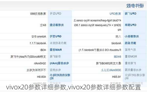 vivox20参数详细参数,vivox20参数详细参数配置