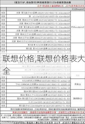 联想价格,联想价格表大全