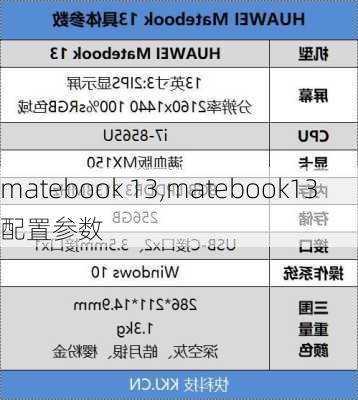 matebook 13,matebook13配置参数